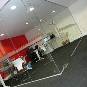 Glass wall modern office