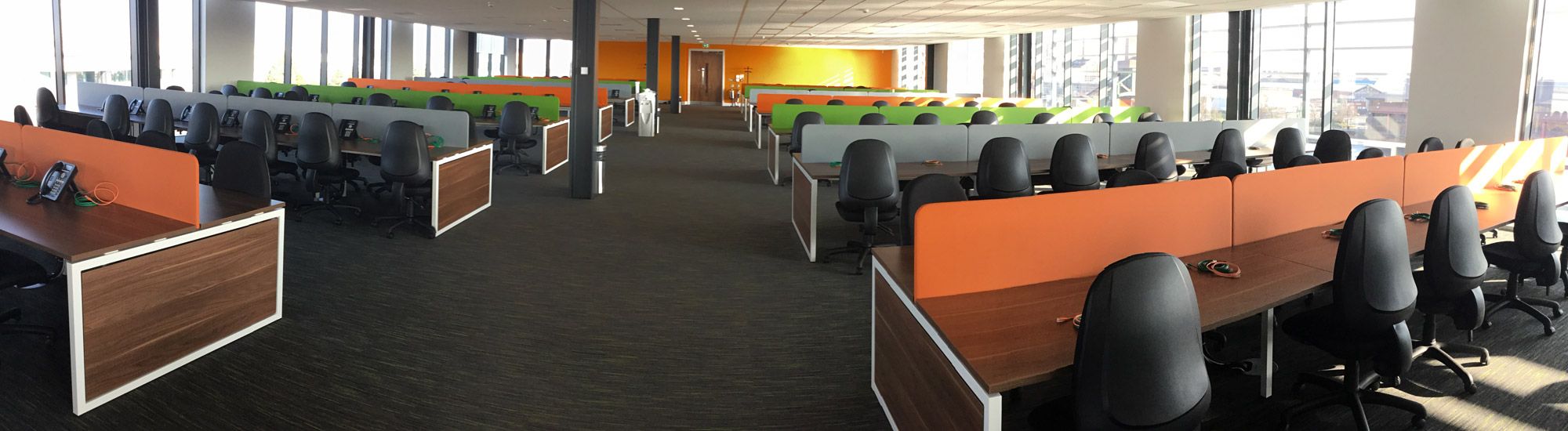 Modern call centre interior in Liverpool