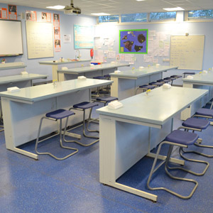 Modern college classroom